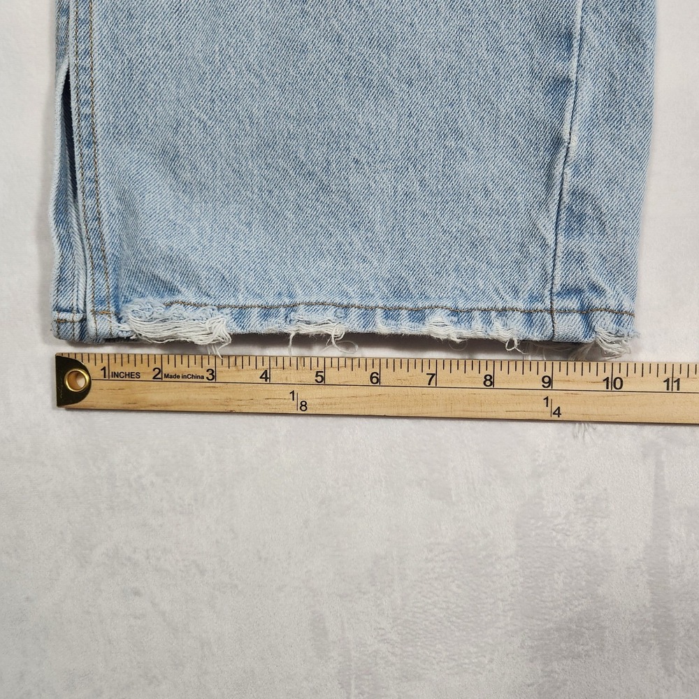 Mattelsa Dreamers Light Wash Wide Leg Side Slit Distressed Jeans Womens 28/MX - Picture 10 of 13